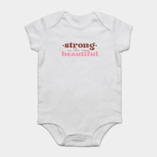 Strong is The New Beautiful Breast Cancer Awareness Baby Bodysuit